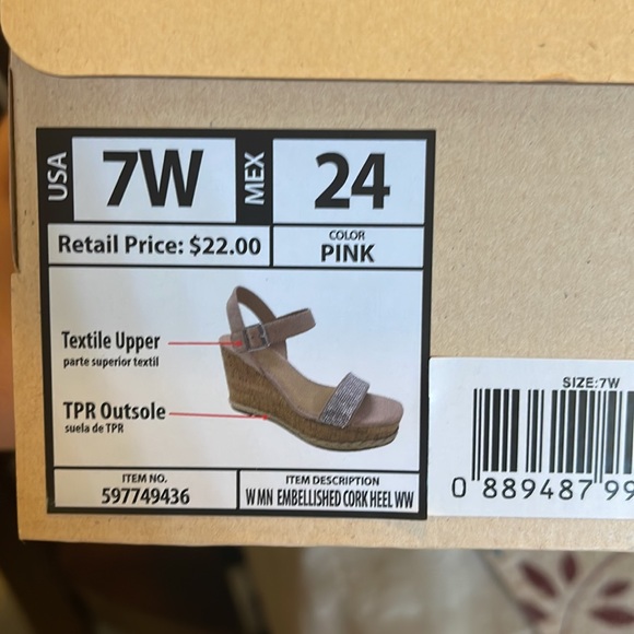 NWT Madden NYC Women's Wide Width Embellished Cork Heels - Picture 8 of 9